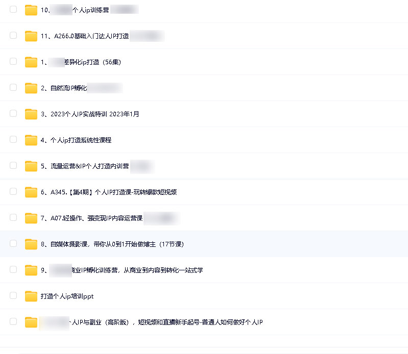 个人IP打造教程合集(13套大V视频文字教学资料) 个人IP打造教程合集(13套大V视频文字教学资料)